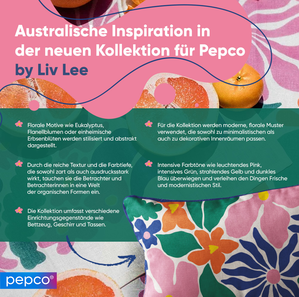 Die Infografik von Pepco, die die neue Kollektion beschreibt, wurde in Zusammenarbeit mit Liv Lee erstellt