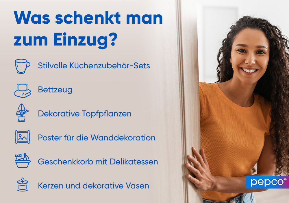 Pepco-Infografik über das Geschenk zum Einzug