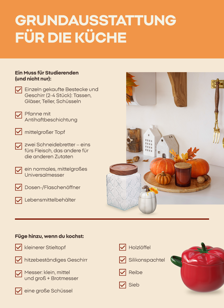 Grundausstattung für die Küche