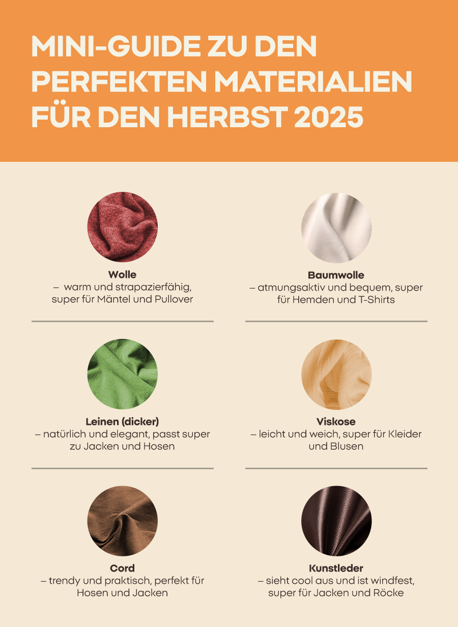 Mini-Guide zu den perfekten Materialien für den Herbst 2025 