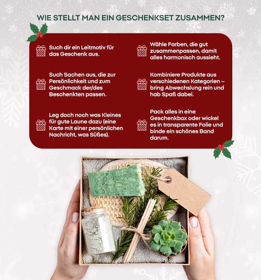 Wie stellt man ein Geschenkset zusammen?