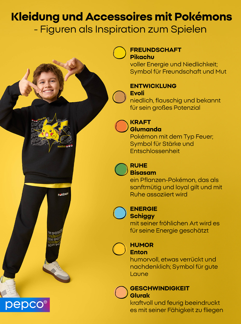 Kleidung und Accessoires mit Pokémons – Figuren als Inspiration zum Spielen 